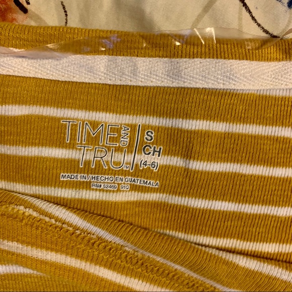 Yellow Striped 3/4 Sleeve Top - Picture 2 of 4